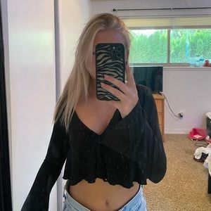 black cropped top